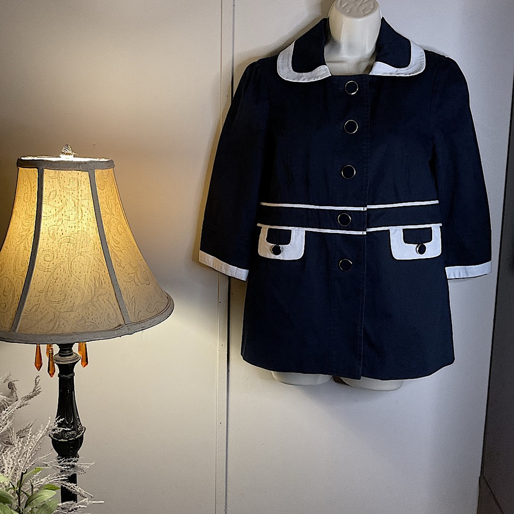 DIALOGUE | Women’s | Nautical Pea Coat | Navy Blue | Sm